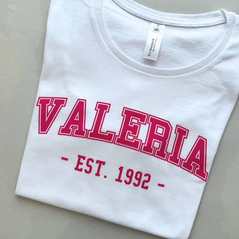 Maglia College con Nome Donna