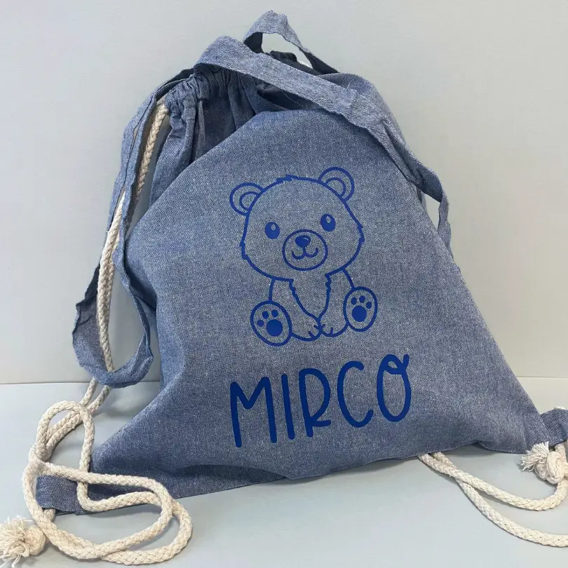 sacca blu bimbi personalizzata