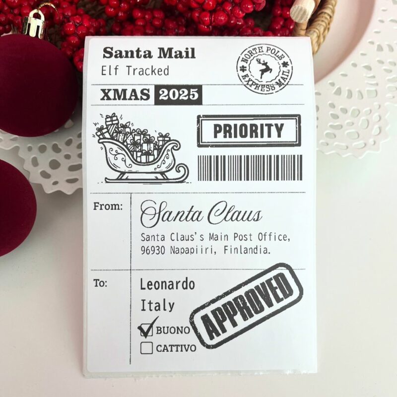 Etichetta spedizione Natale personalizzata